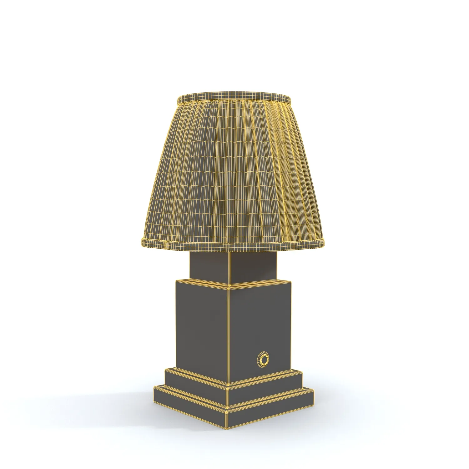 Chocolate Brown Fern Scalloped Table Lamp PBR 3D Model_07